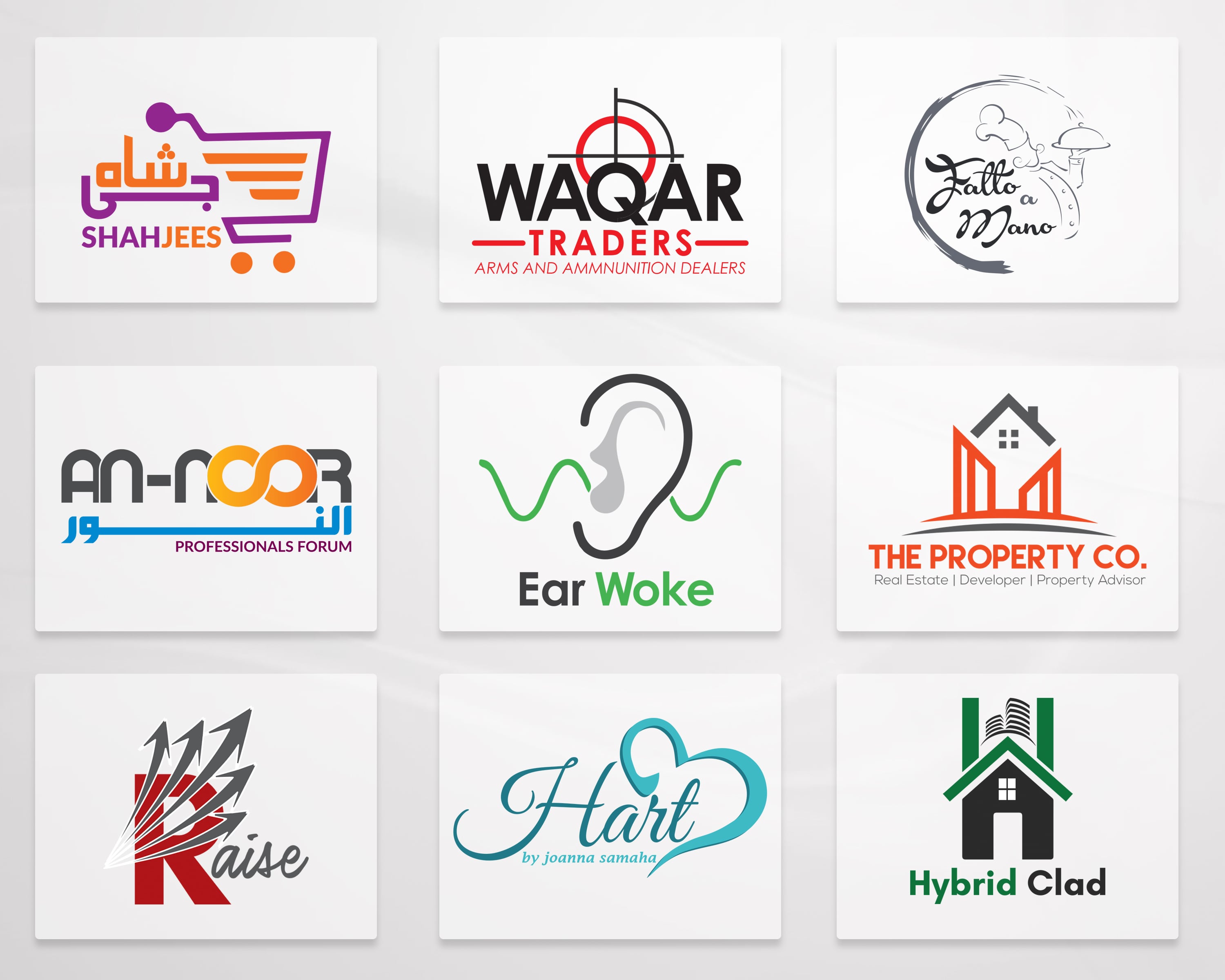 Creative logo design ideas Qatar brand identity sample 2026